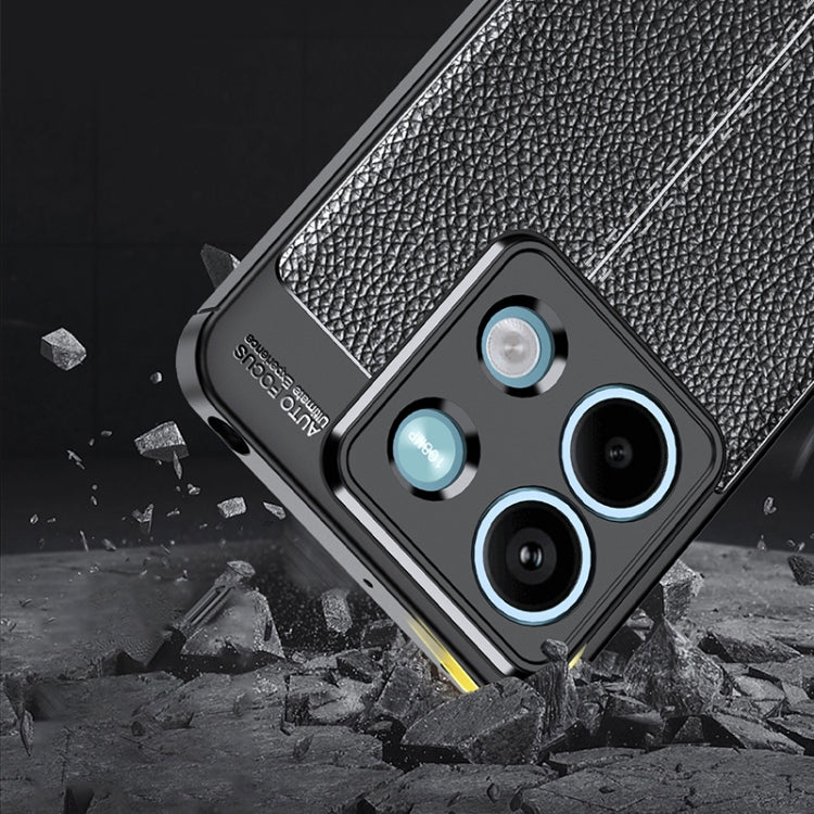 For Xiaomi Redmi Note 13 Litchi Texture Shockproof TPU Phone Case(Black) - Note 13 Cases by PMC TechLife | Online Shopping South Africa | PMC TechLife | Buy Now Pay Later Mobicred