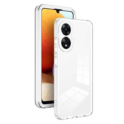 For OPPO A78 4G 3 in 1 Clear TPU Color PC Frame Phone Case(White) - OPPO Cases by PMC Jewellery | Online Shopping South Africa | PMC Jewellery | Buy Now Pay Later Mobicred