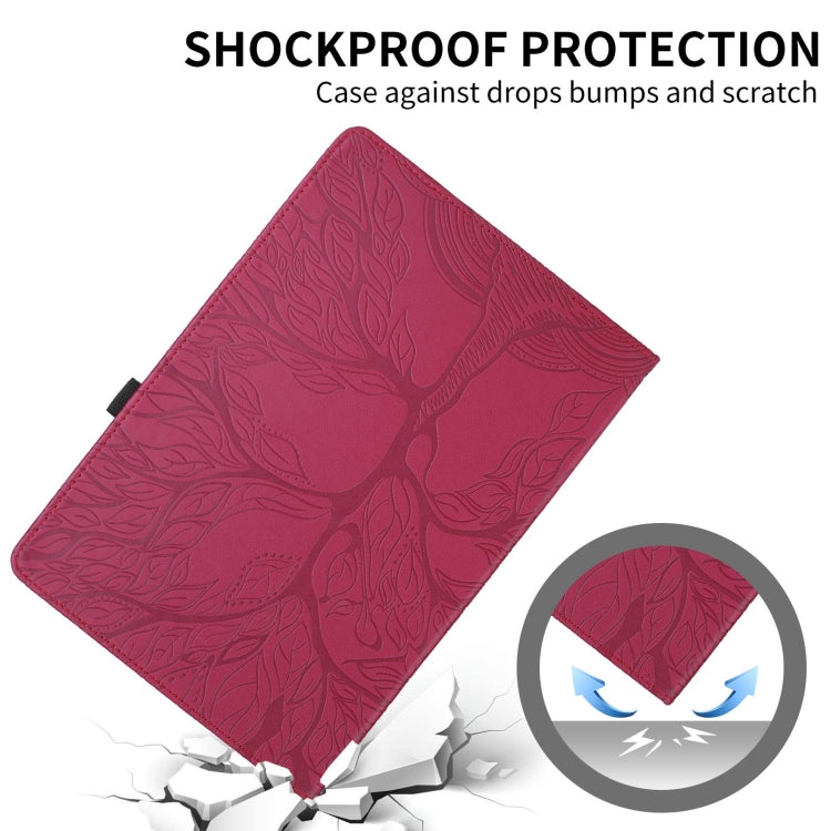 For Samsung Galaxy Tab S10+ / S9+ / S8+ Tree Life Embossed Rotation Leather Tablet Case(Red) - free shipping - PMC Jewellery - Order now!