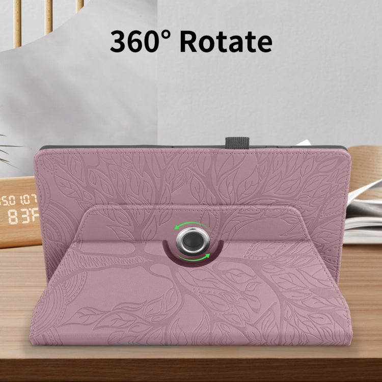 For Amazon Kindle Fire HD8 2022 / 2020 Tree Life Embossed Rotation Leather Tablet Case(Rose Gold) - Amazon by PMC TechLife | Online Shopping South Africa | PMC TechLife | Buy Now Pay Later Mobicred