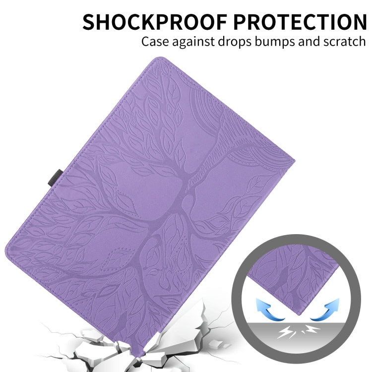 For Lenovo Tab M10 Plus 10.6 3rd Gen Tree Life Embossed Rotation Leather Smart Tablet Case(Purple) - Lenovo by PMC TechLife | Online Shopping South Africa | PMC TechLife | Buy Now Pay Later Mobicred