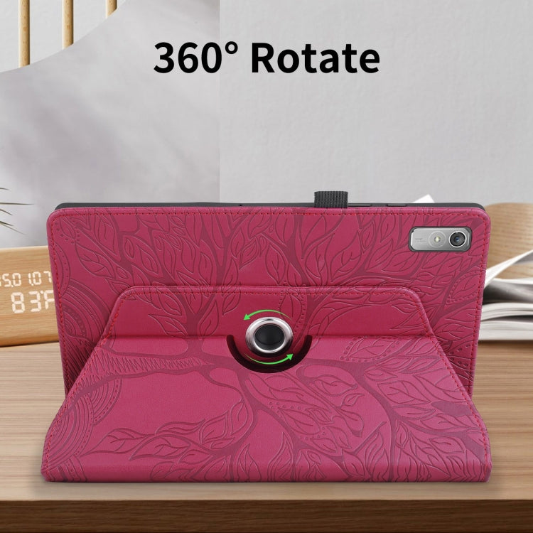 For Lenovo Xiaoxin Pad 11 2nd 2023 Tree Life Embossed Rotation Leather Tablet Case(Red) - Lenovo by PMC TechLife | Online Shopping South Africa | PMC TechLife | Buy Now Pay Later Mobicred