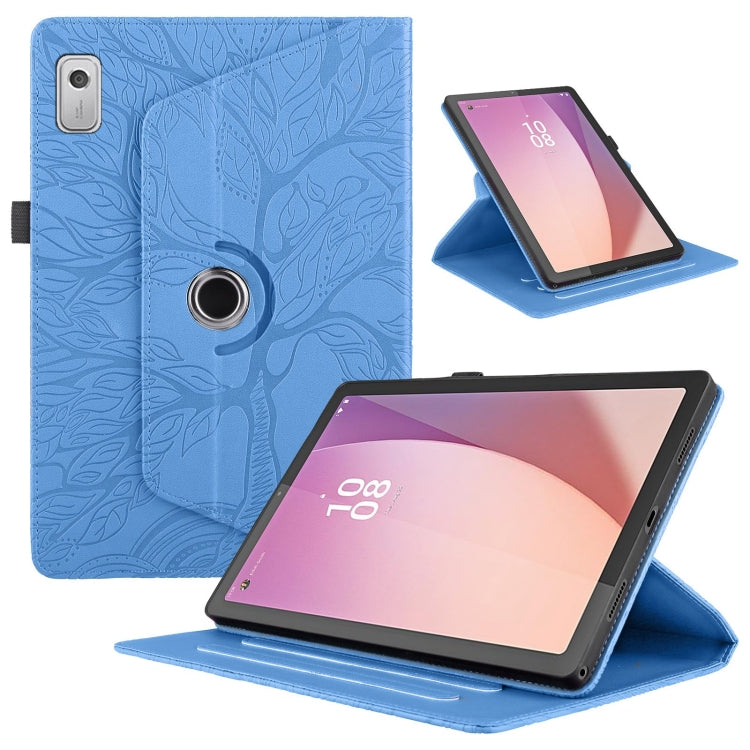 For Lenovo Tab M9 Tree Life Embossed Rotation Leather Tablet Case(Blue) - Lenovo by PMC TechLife | Online Shopping South Africa | PMC TechLife | Buy Now Pay Later Mobicred
