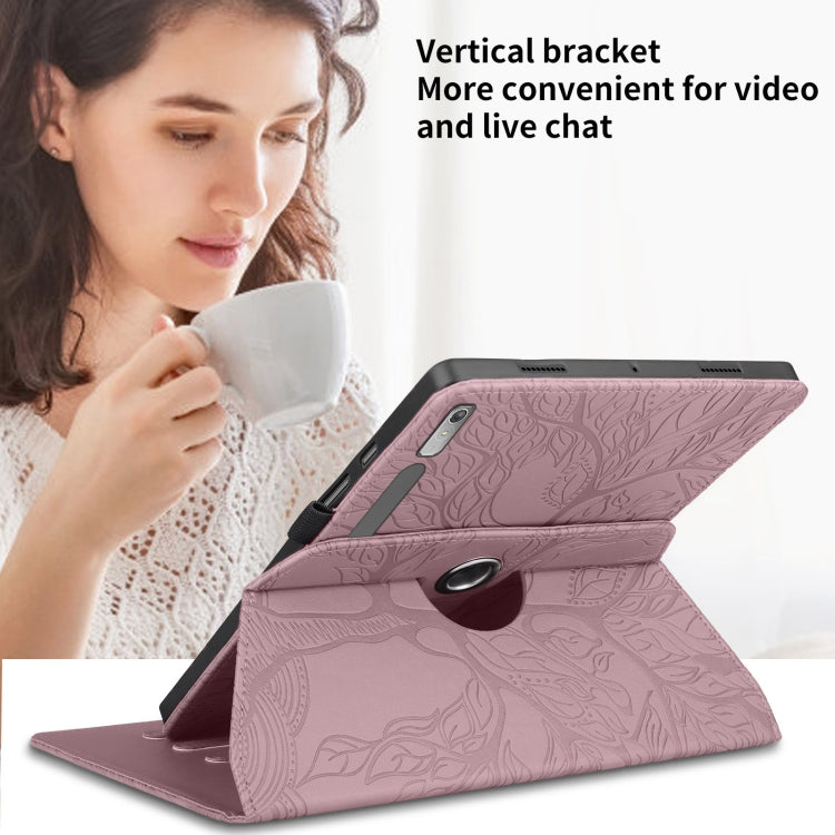 For Lenovo Tab P11 Pro 2nd / Xiaoxin Pad 11 Pro Tree Life Embossed Rotation Leather Tablet Case(Rose Gold) - Lenovo by PMC TechLife | Online Shopping South Africa | PMC TechLife | Buy Now Pay Later Mobicred