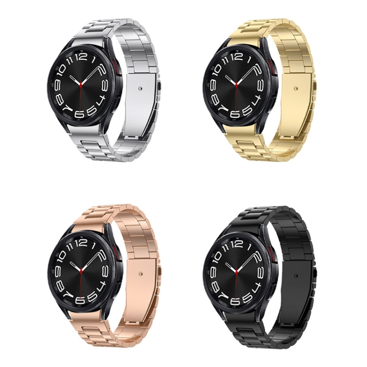 For Samsung Galaxy Watch 6 Three Strains Metal Watch Band(Black) - Watch Bands by PMC TechLife | Online Shopping South Africa | PMC TechLife