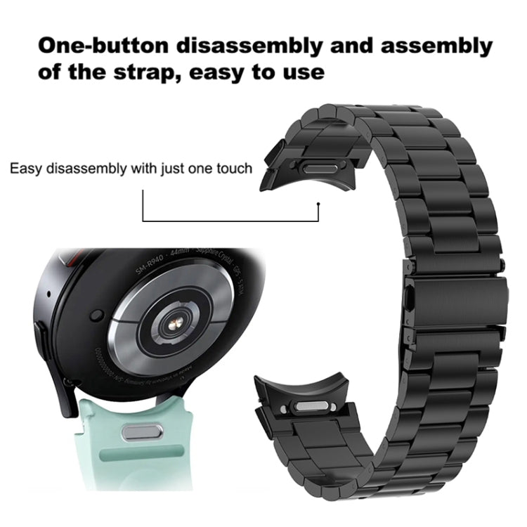For Samsung Galaxy Watch 6 Three Strains Metal Watch Band(Silver) - free shipping - PMC TechLife - Order now!
