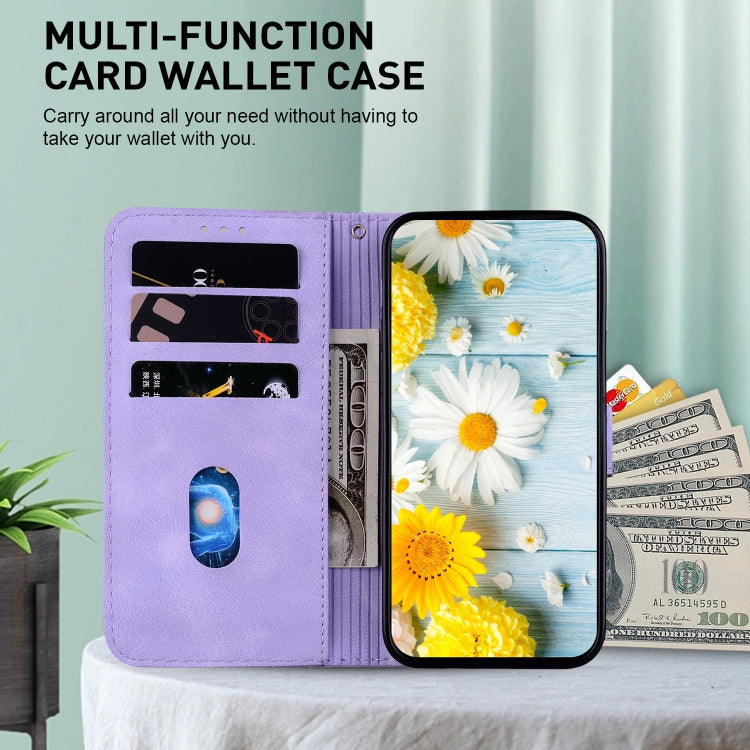 For Google Pixel 9 Pro Lily Embossed Leather Phone Case(Purple) - Google Cases by PMC TechLife | Online Shopping South Africa | PMC TechLife | Buy Now Pay Later Mobicred