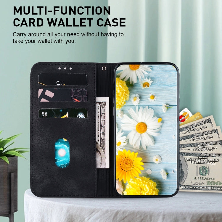For Google Pixel 9 Lily Embossed Leather Phone Case(Black) - Google Cases by PMC TechLife | Online Shopping South Africa | PMC TechLife | Buy Now Pay Later Mobicred