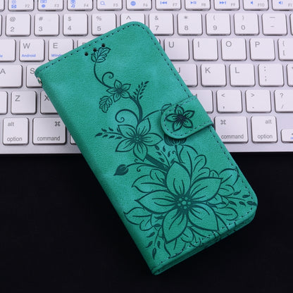 For iPhone SE 2024 Lily Embossed Leather Phone Case(Green) - More iPhone Cases by PMC Jewellery | Online Shopping South Africa | PMC Jewellery | Buy Now Pay Later Mobicred