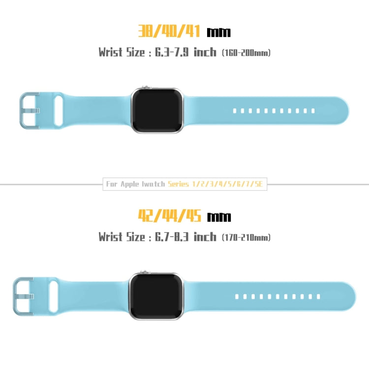 For Apple Watch Series 7 41mm Pin Buckle Silicone Watch Band(Light Blue) - free shipping - PMC TechLife - Order now!