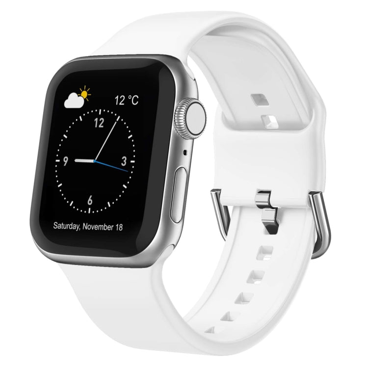 For Apple Watch Series 7 45mm Pin Buckle Silicone Watch Band(White) - free shipping - PMC TechLife - Order now!