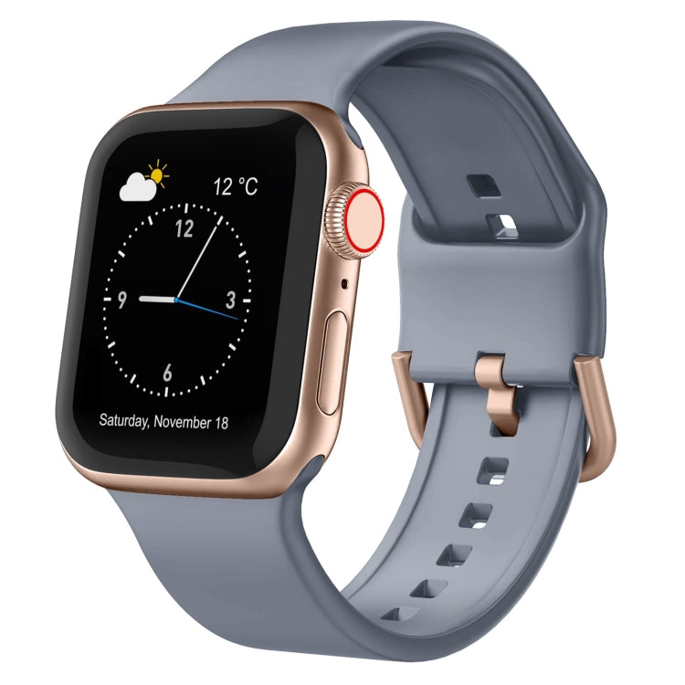 For Apple Watch Series 7 45mm Pin Buckle Silicone Watch Band(Blue Grey) - free shipping - PMC TechLife - Order now!