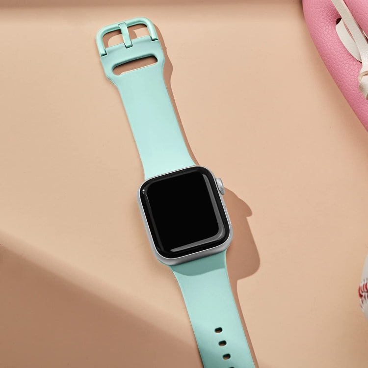 For Apple Watch SE 40mm Pin Buckle Silicone Watch Band(Mint Green) - free shipping - PMC TechLife - Order now!