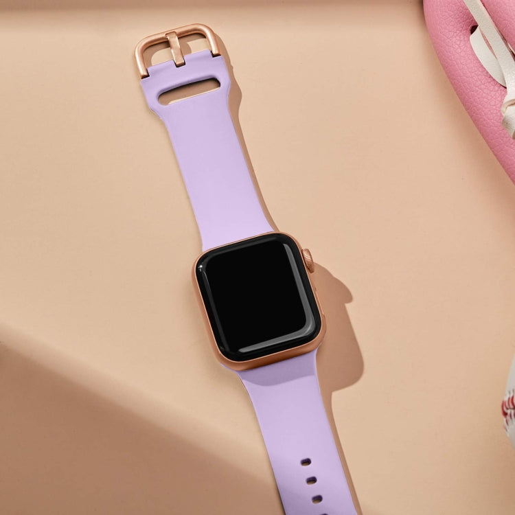 For Apple Watch SE 40mm Pin Buckle Silicone Watch Band(Lavender) - free shipping - PMC TechLife - Order now!