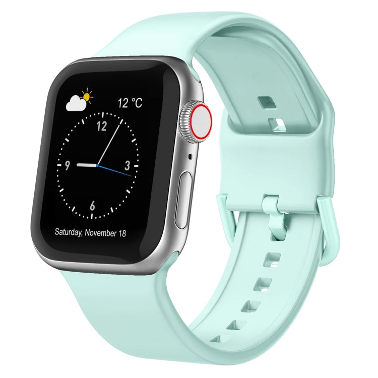 For Apple Watch SE 44mm Pin Buckle Silicone Watch Band(Mint Green) - free shipping - PMC TechLife - Order now!