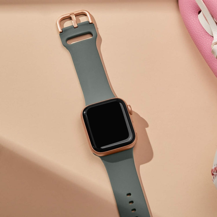 For Apple Watch Series 5 40mm Pin Buckle Silicone Watch Band(Olive) - free shipping - PMC TechLife - Order now!