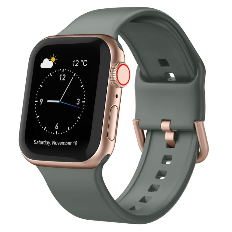 For Apple Watch Series 4 44mm Pin Buckle Silicone Watch Band(Olive) - free shipping - PMC TechLife - Order now!