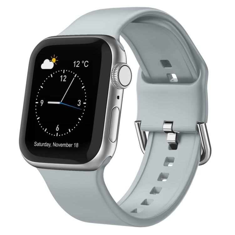 For Apple Watch 38mm Pin Buckle Silicone Watch Band(Light Grey) - free shipping - PMC TechLife - Order now!