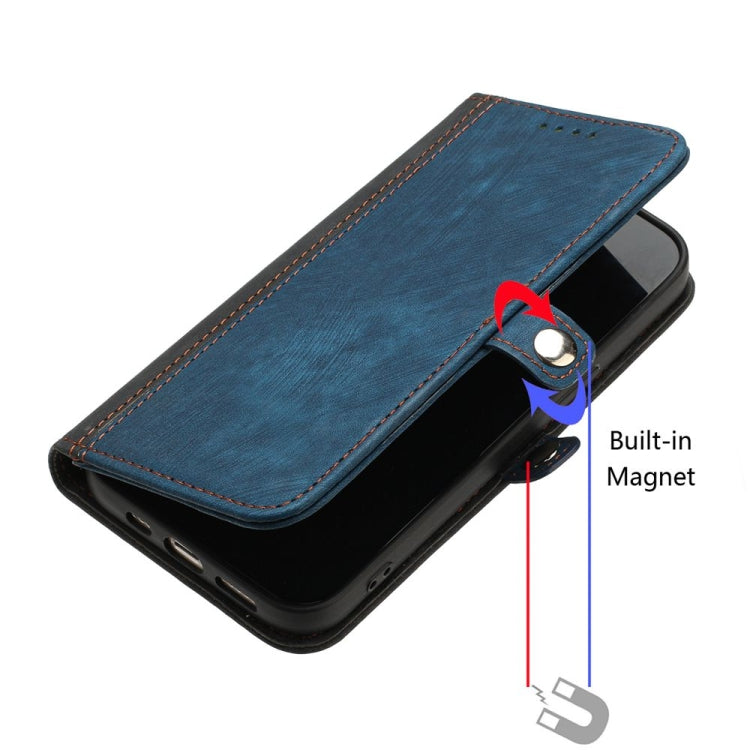 For iPhone 16 Pro Side Buckle Double Fold Hand Strap Leather Phone Case(Royal) - iPhone 16 Pro Cases by PMC TechLife | Online Shopping South Africa | PMC TechLife | Buy Now Pay Later Mobicred