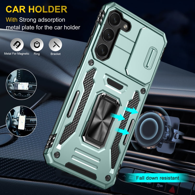 For Samsung Galaxy S24+ 5G Armor PC + TPU Camera Shield Phone Case(Alpine Green) - Galaxy S24+ 5G Cases by PMC TechLife | Online Shopping South Africa | PMC TechLife