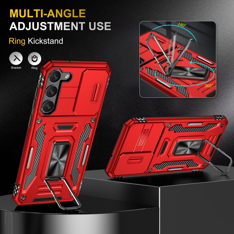 For Samsung Galaxy S24+ 5G Armor PC + TPU Camera Shield Phone Case(Red) - Galaxy S24+ 5G Cases by PMC TechLife | Online Shopping South Africa | PMC TechLife