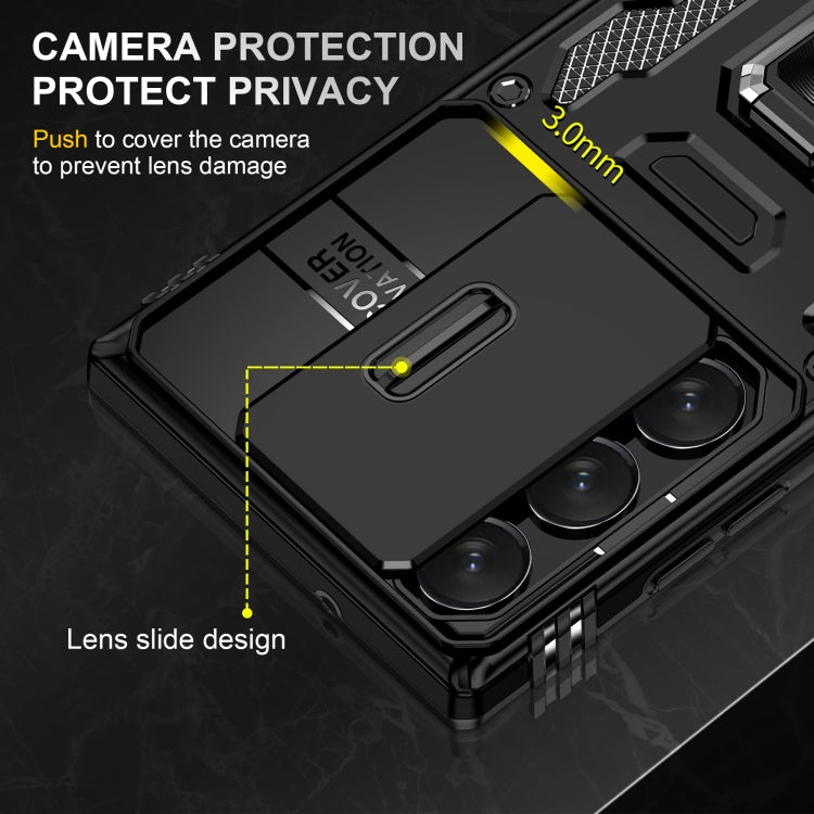 For Samsung Galaxy S24 Ultra 5G Armor PC + TPU Camera Shield Phone Case(Black) - free shipping - PMC TechLife - Order now!