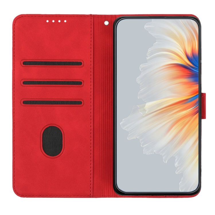 For Motorola Edge 5G 2024 Heart Pattern Skin Feel Leather Phone Case(Red) - Motorola Cases by PMC Jewellery | Online Shopping South Africa | PMC Jewellery | Buy Now Pay Later Mobicred