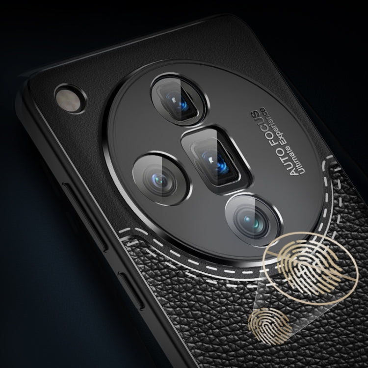 For OPPO Find X7 Ultra Litchi Texture Shockproof TPU Phone Case(Blue) - Find X7 Ultra Cases by PMC TechLife | Online Shopping South Africa | PMC TechLife | Buy Now Pay Later Mobicred