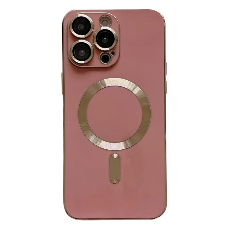 For iPhone 14 Pro Max Magsafe Plating TPU Phone Case with Lens Film(Rose Red) - iPhone 14 Pro Max Cases by PMC TechLife | Online Shopping South Africa | PMC TechLife