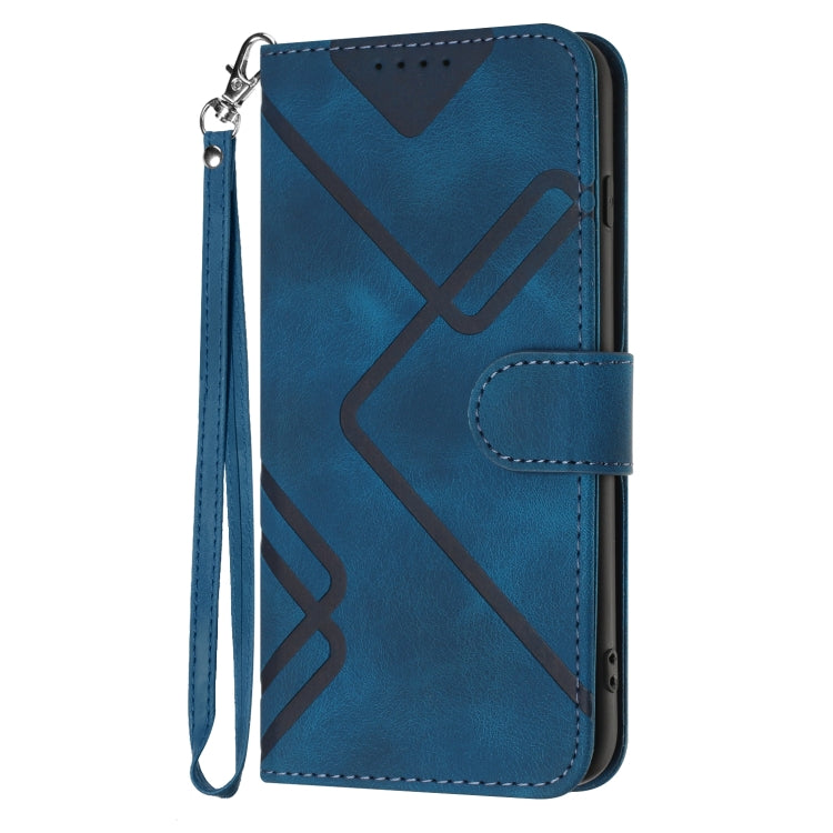 For iPhone 16e Line Pattern Skin Feel Leather Phone Case(Royal Blue) - free shipping - PMC TechLife - Order now!