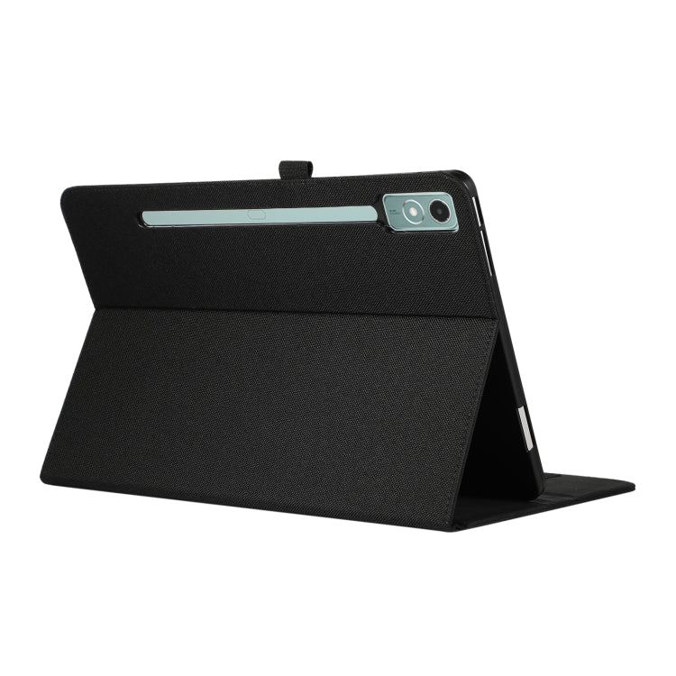 For Lenovo Tab P12 Horizontal Flip TPU + Fabric PU Leather Tablet Case(Black) - Lenovo by PMC TechLife | Online Shopping South Africa | PMC TechLife | Buy Now Pay Later Mobicred