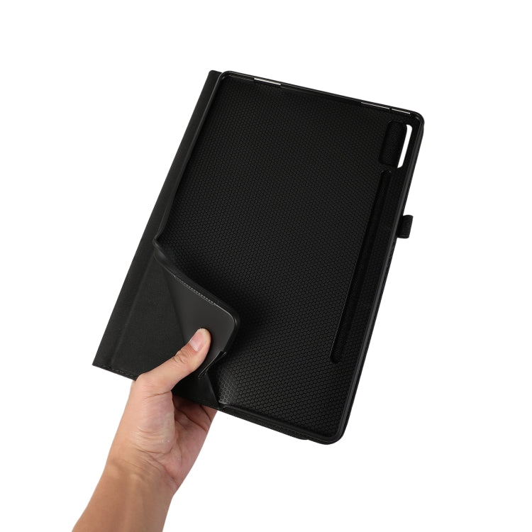 For Lenovo Tab P12 Horizontal Flip TPU + Fabric PU Leather Tablet Case(Black) - Lenovo by PMC TechLife | Online Shopping South Africa | PMC TechLife | Buy Now Pay Later Mobicred