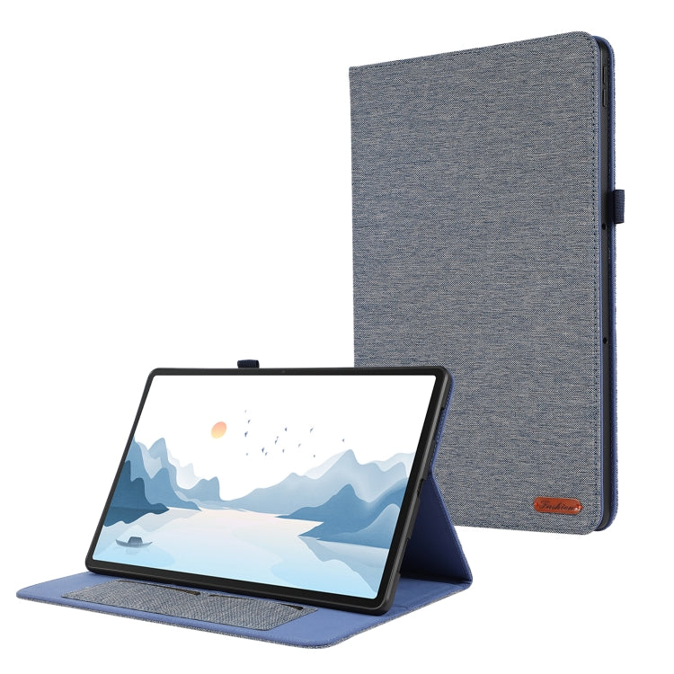 For Lenovo Tab P12 Horizontal Flip TPU + Fabric PU Leather Tablet Case(Dark Blue) - Lenovo by PMC TechLife | Online Shopping South Africa | PMC TechLife | Buy Now Pay Later Mobicred