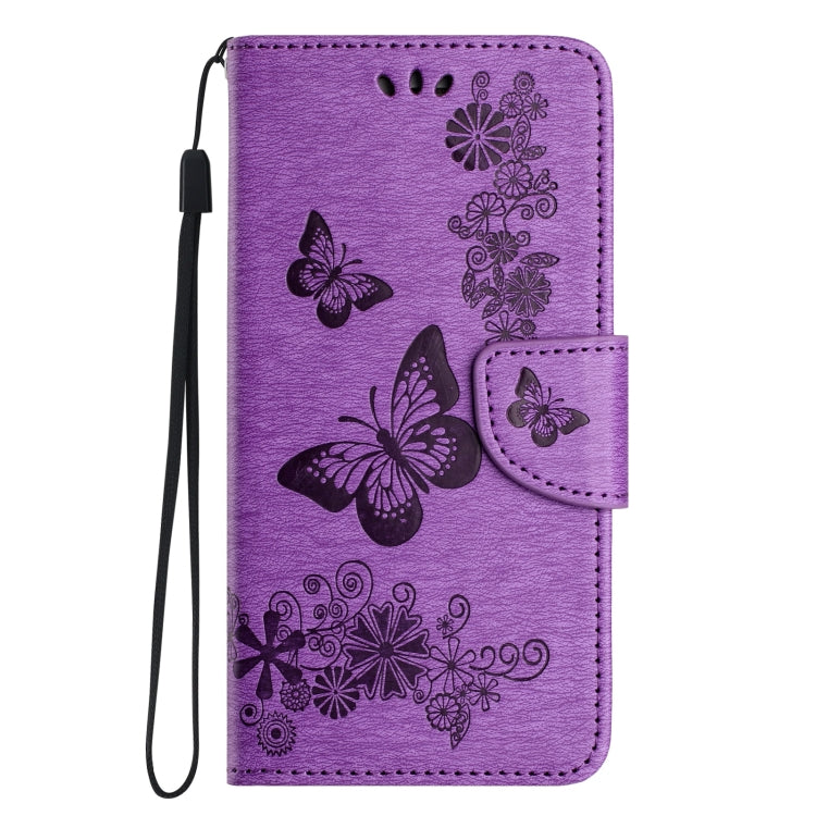 For Samsung Galaxy A15 Butterfly Embossed Flip Leather Phone Case(Purple) - Galaxy Phone Cases by PMC TechLife | Online Shopping South Africa | PMC TechLife