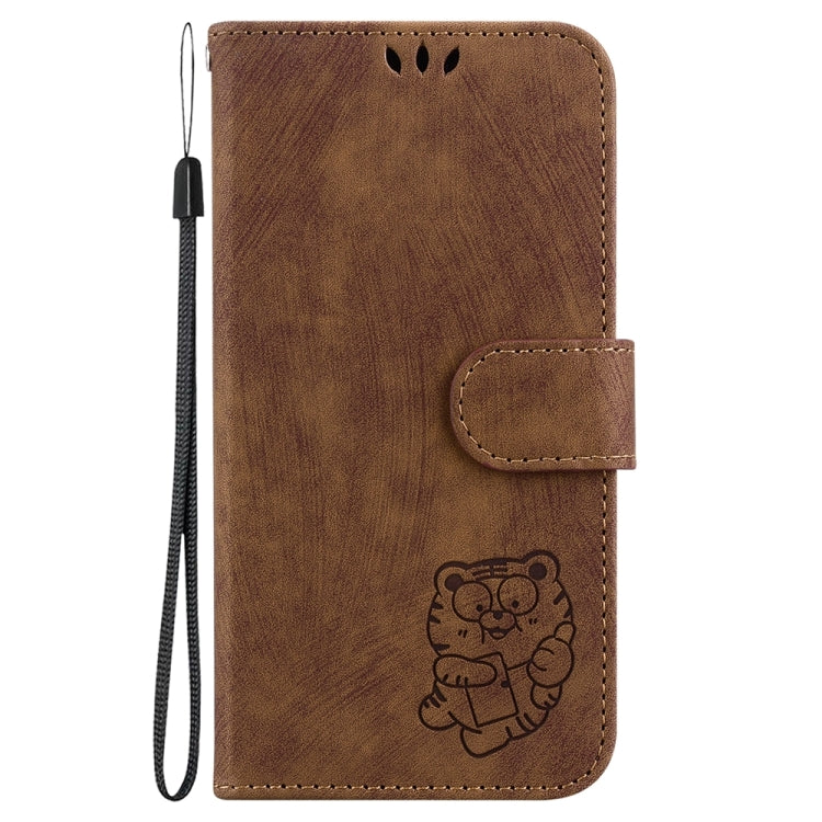 For Motorola Edge 2024 Little Tiger Embossed Leather Phone Case(Brown) - Motorola Cases by PMC Jewellery | Online Shopping South Africa | PMC Jewellery | Buy Now Pay Later Mobicred