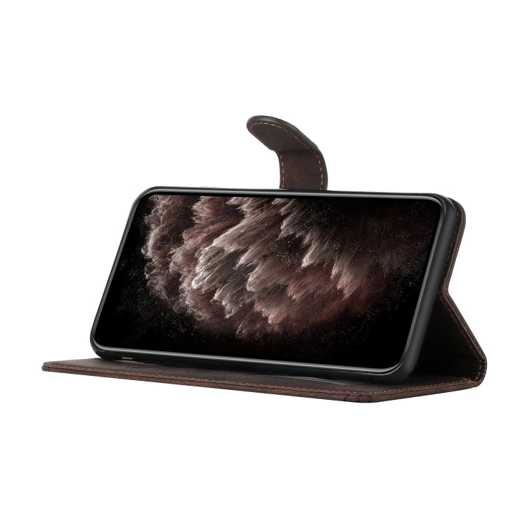 For iPhone 16 Cubic Skin Feel Flip Leather Phone Case(Brown) - iPhone 16 Cases by PMC TechLife | Online Shopping South Africa | PMC TechLife | Buy Now Pay Later Mobicred