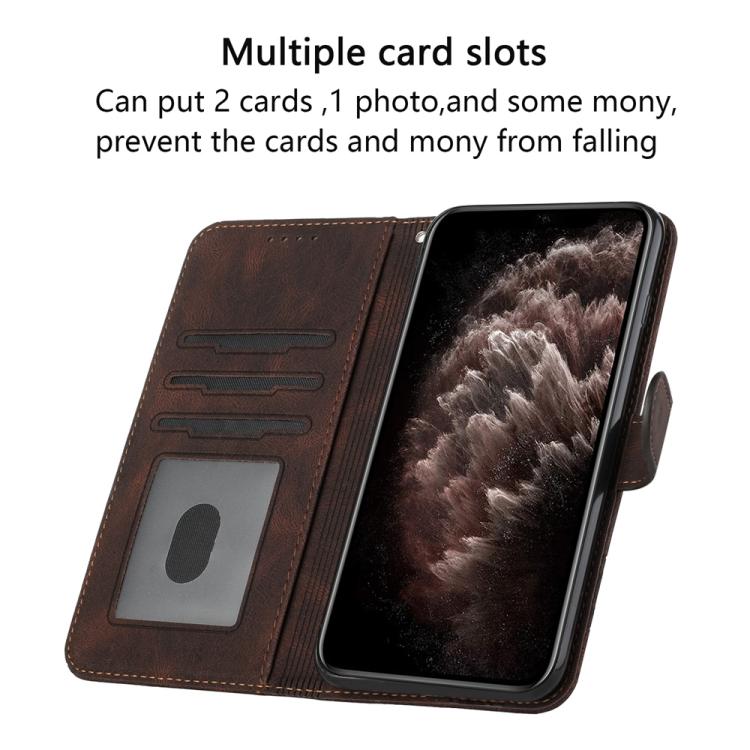 For iPhone 17 Air Cubic Skin Feel Flip Leather Phone Case(Brown) - free shipping - PMc TechLife - Order now!