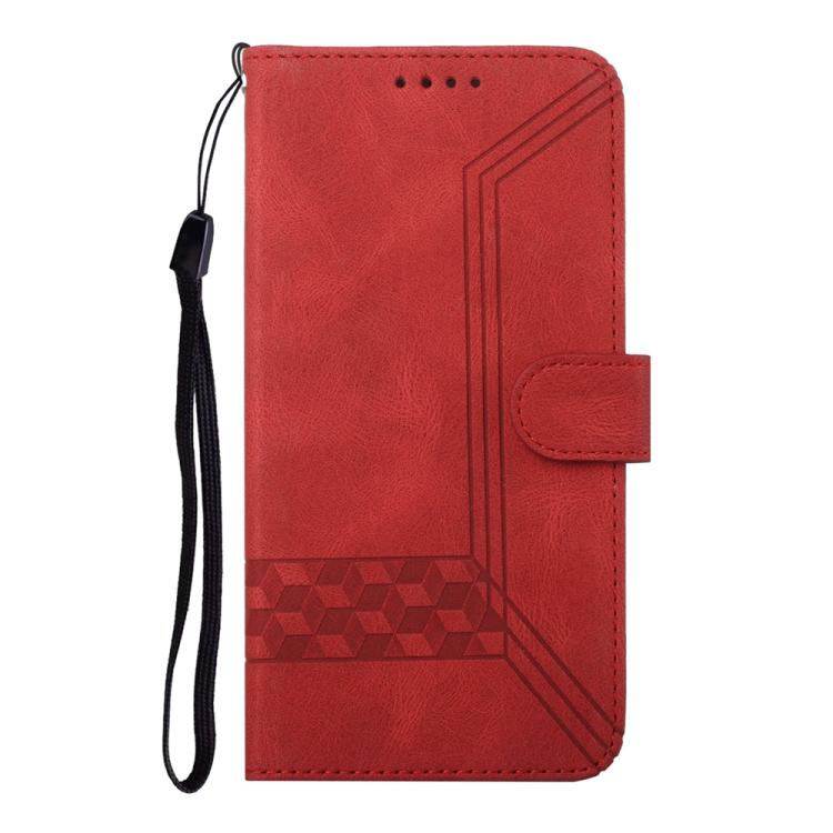 For iPhone 17 Air Cubic Skin Feel Flip Leather Phone Case(Red) - free shipping - PMc TechLife - Order now!