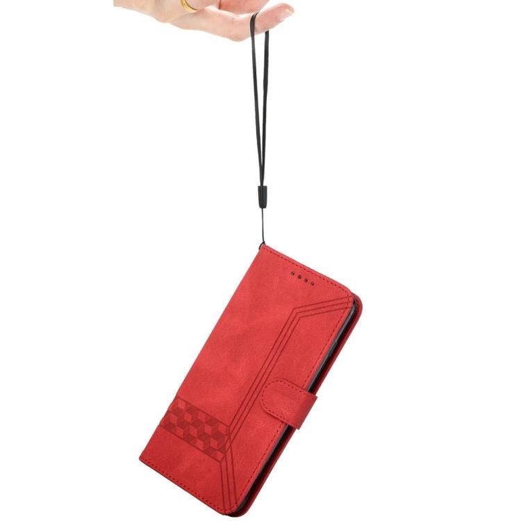 For iPhone 17 Air Cubic Skin Feel Flip Leather Phone Case(Red) - free shipping - PMc TechLife - Order now!