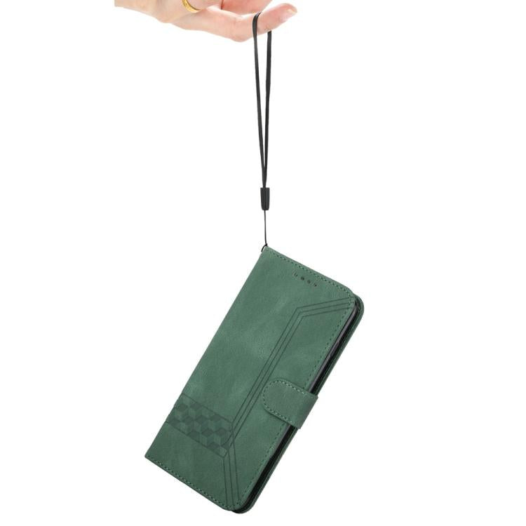 For iPhone 17 Cubic Skin Feel Flip Leather Phone Case(Green) - free shipping - PMc TechLife - Order now!