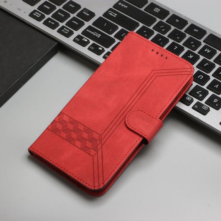 For iPhone 17 Cubic Skin Feel Flip Leather Phone Case(Red) - free shipping - PMc TechLife - Order now!