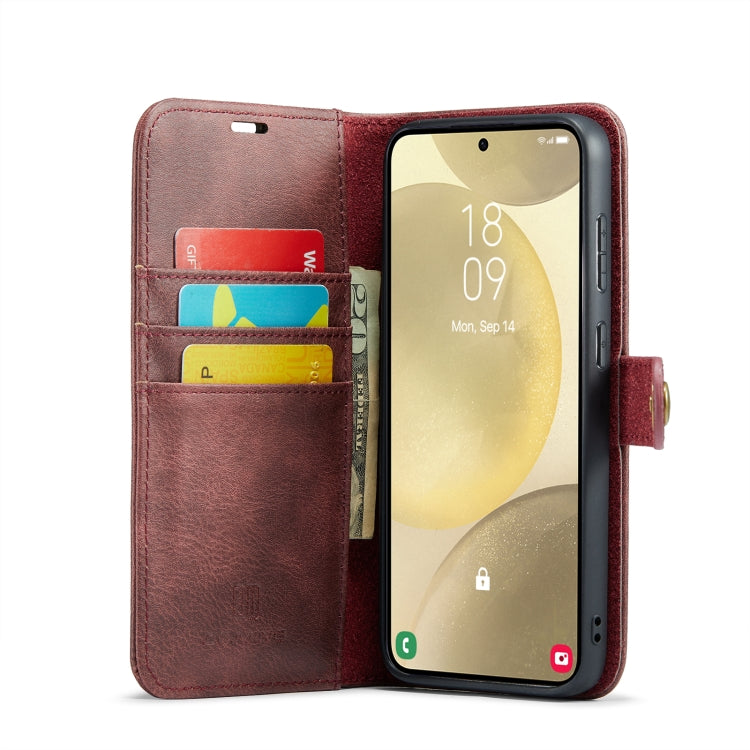 For Samsung Galaxy S24 5G DG.MING Crazy Horse Texture Detachable Magnetic Leather Case(Red) - Galaxy S24 5G Cases by DG.MING | Online Shopping South Africa | PMC Jewellery | Buy Now Pay Later Mobicred