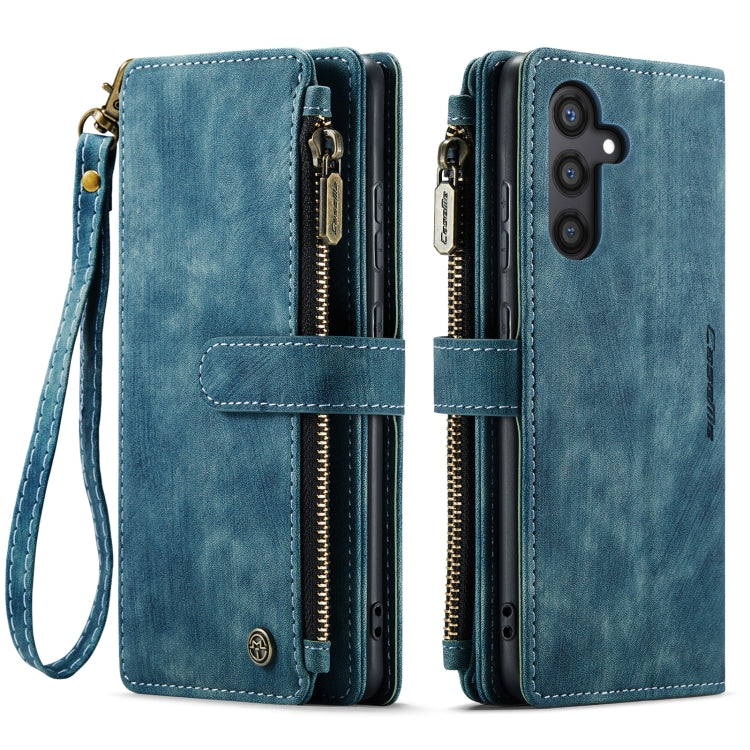 For Samsung Galaxy S24+ 5G CaseMe C30 Card Slots Zipper Wallet Leather Phone Case(Blue) - Galaxy S24+ 5G Cases by CaseMe | Online Shopping South Africa | PMC Jewellery | Buy Now Pay Later Mobicred