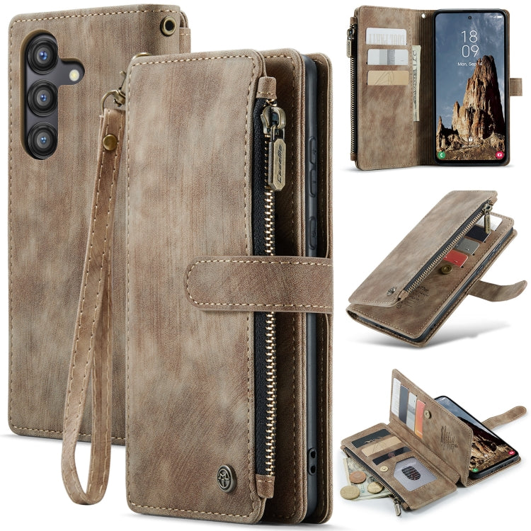 For Samsung Galaxy A35 5G CaseMe C30 Card Slots Zipper Wallet Leather Phone Case(Brown) - Galaxy Phone Cases by CaseMe | Online Shopping South Africa | PMC Jewellery | Buy Now Pay Later Mobicred