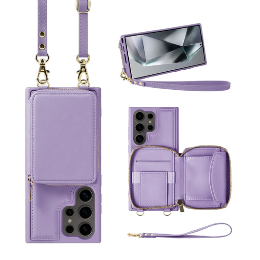 For Samsung Galaxy S24 Ultra 5G Multifunctional Zipper Wallet RFID Phone Leather Case(Purple) - Galaxy S24 Ultra 5G Cases by PMC Jewellery | Online Shopping South Africa | PMC Jewellery | Buy Now Pay Later Mobicred