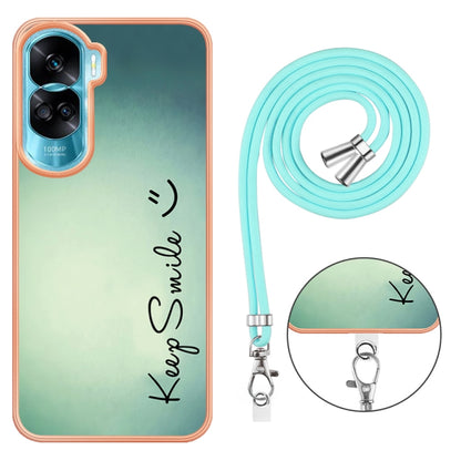 For Honor 90 Lite 5G Electroplating Dual-side IMD Phone Case with Lanyard(Smile) - Honor Cases by PMC Jewellery | Online Shopping South Africa | PMC Jewellery | Buy Now Pay Later Mobicred