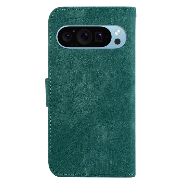 For Google Pixel 9 Pro Little Tiger Embossed Leather Phone Case(Green) - Google Cases by PMC TechLife | Online Shopping South Africa | PMC TechLife | Buy Now Pay Later Mobicred