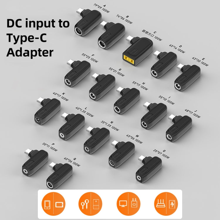 100W L 4.0X1.35mm Female to USB-C/Type-C Male Plug Charging Adapter - Universal Power Adapter by PMC Jewellery | Online Shopping South Africa | PMC Jewellery | Buy Now Pay Later Mobicred