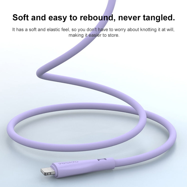 Yesido CA119L USB to 8 Pin Silicone Charging Data Cable, Cable Length: 1m(Blue) - Normal Style Cable by Yesido | Online Shopping South Africa | PMC Jewellery | Buy Now Pay Later Mobicred