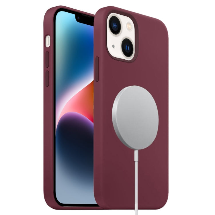 For iPhone 15 MagSafe Liquid Silicone Full Coverage Phone Case(Wine Red) - iPhone 15 Cases by PMC Jewellery | Online Shopping South Africa | PMC Jewellery